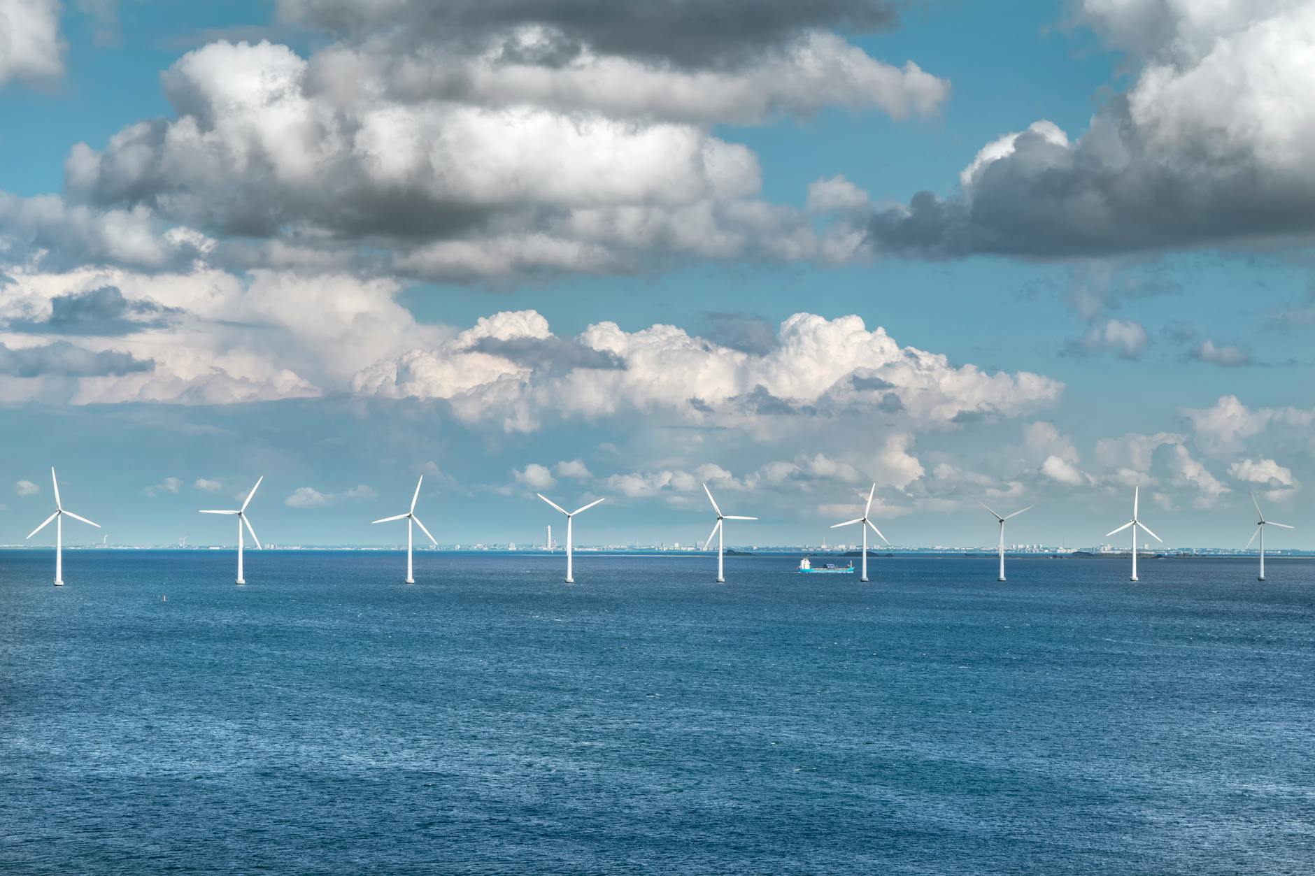 wind turbines in the sea