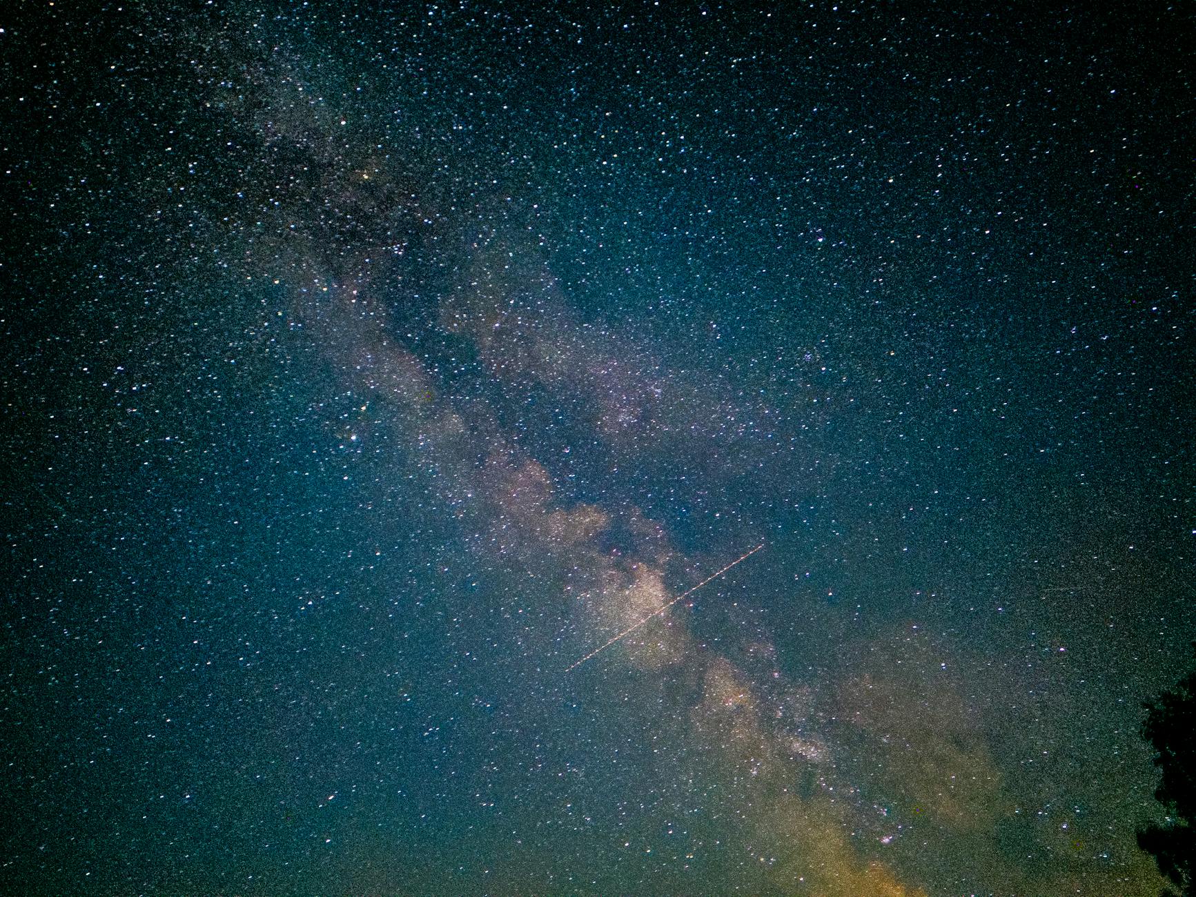 starry night sky with visible milky way in slovakia