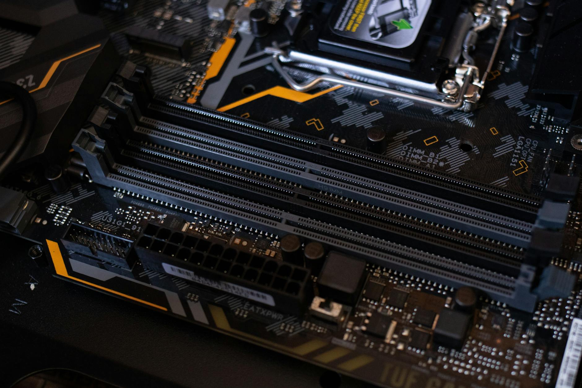 black and gray motherboard